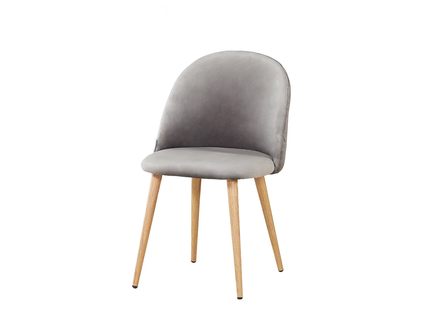LUCIA - Table à Manger Rectangulaire Noire + 4 Chaises en Velours Grises - Style Scandinave