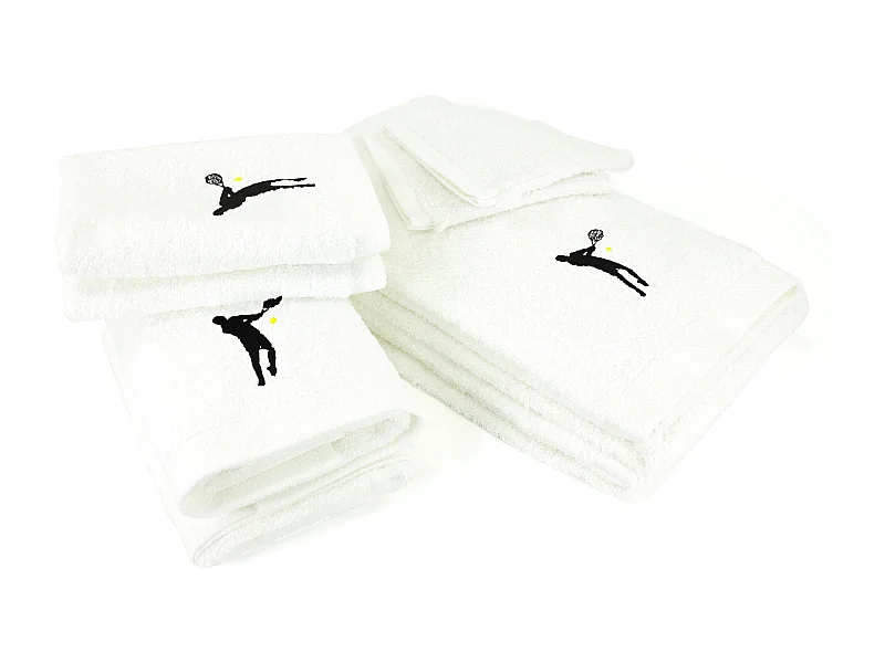 Parure de bain 8 pièces coton 550 g/m2 PURE TENNIS Blanc