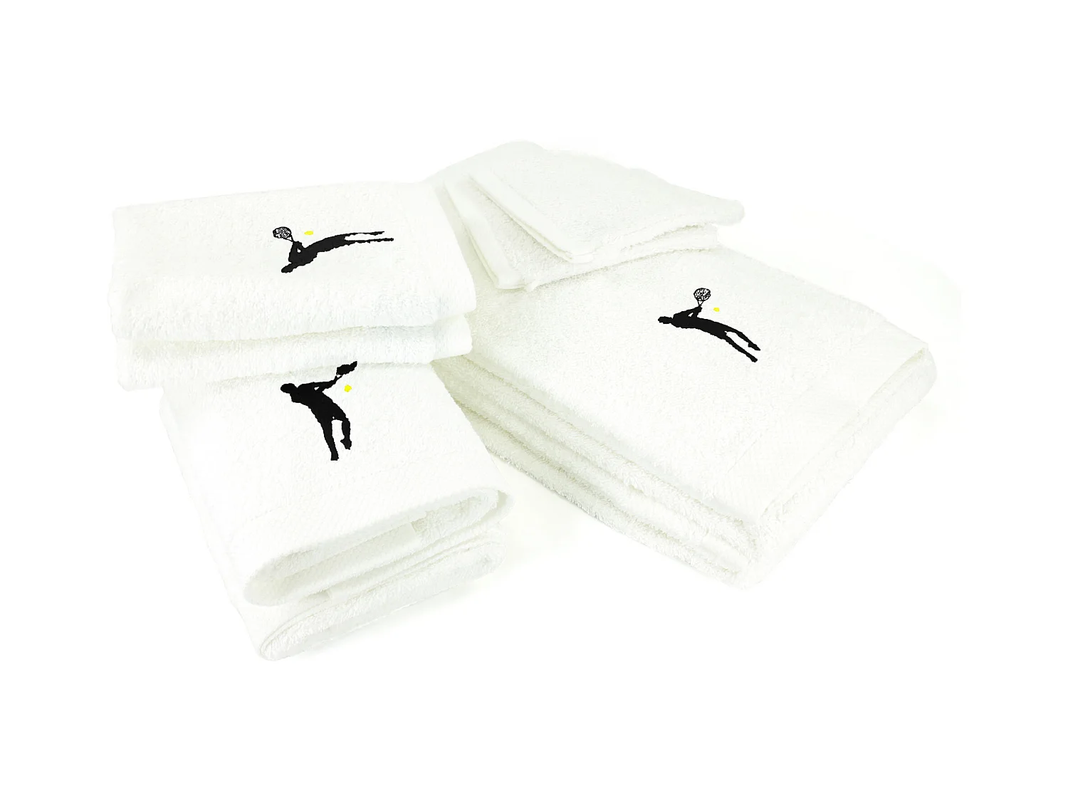 Parure de bain 8 pièces coton 550 g/m2 PURE TENNIS Blanc