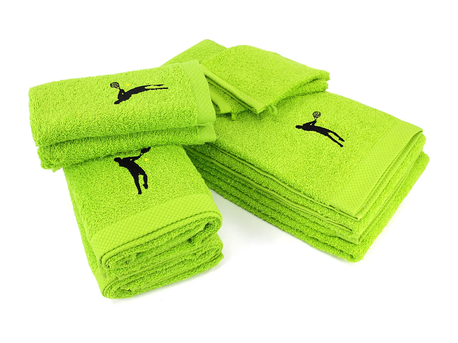 Parure de bain 8 pièces coton 550 g/m2 PURE TENNIS Vert Pistache