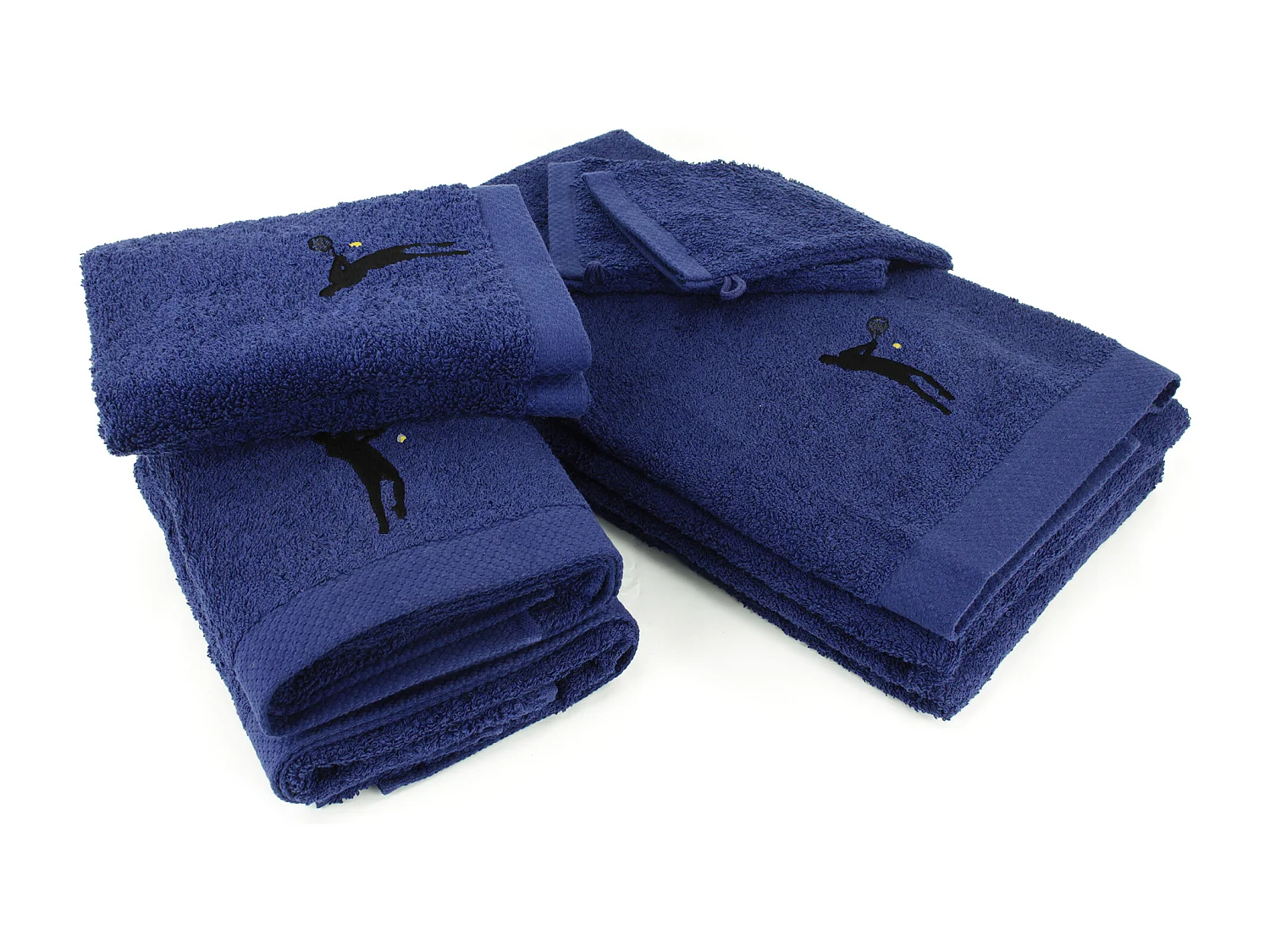 Parure de bain 8 pièces coton 550 g/m2 PURE TENNIS Bleu Marine