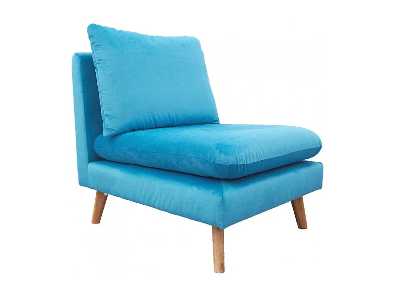 Chauffeuse pour canapé modulable en velours bleu - LASSIE