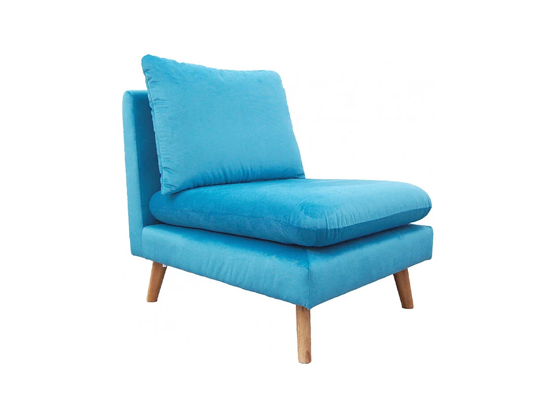 Chauffeuse pour canapé modulable en velours bleu - LASSIE
