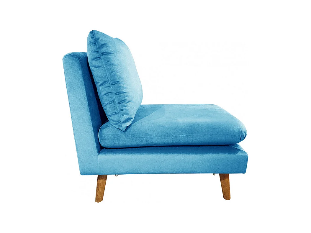 Chauffeuse pour canapé modulable en velours bleu - LASSIE