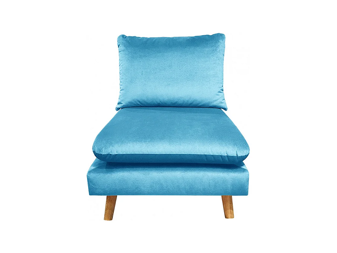 Chauffeuse pour canapé modulable en velours bleu - LASSIE