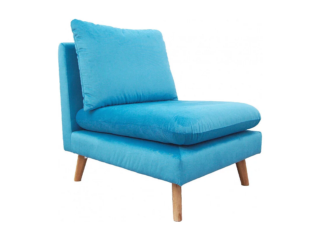 Chauffeuse pour canapé modulable en velours bleu - LASSIE