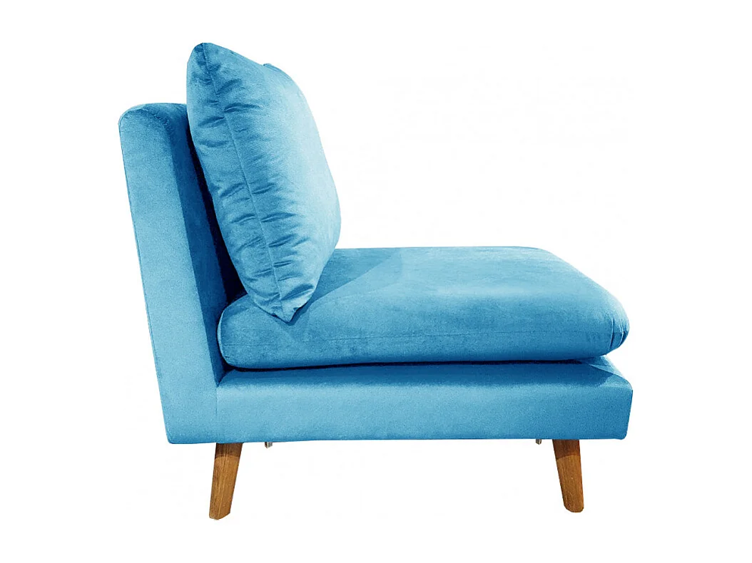 Chauffeuse pour canapé modulable en velours bleu - LASSIE