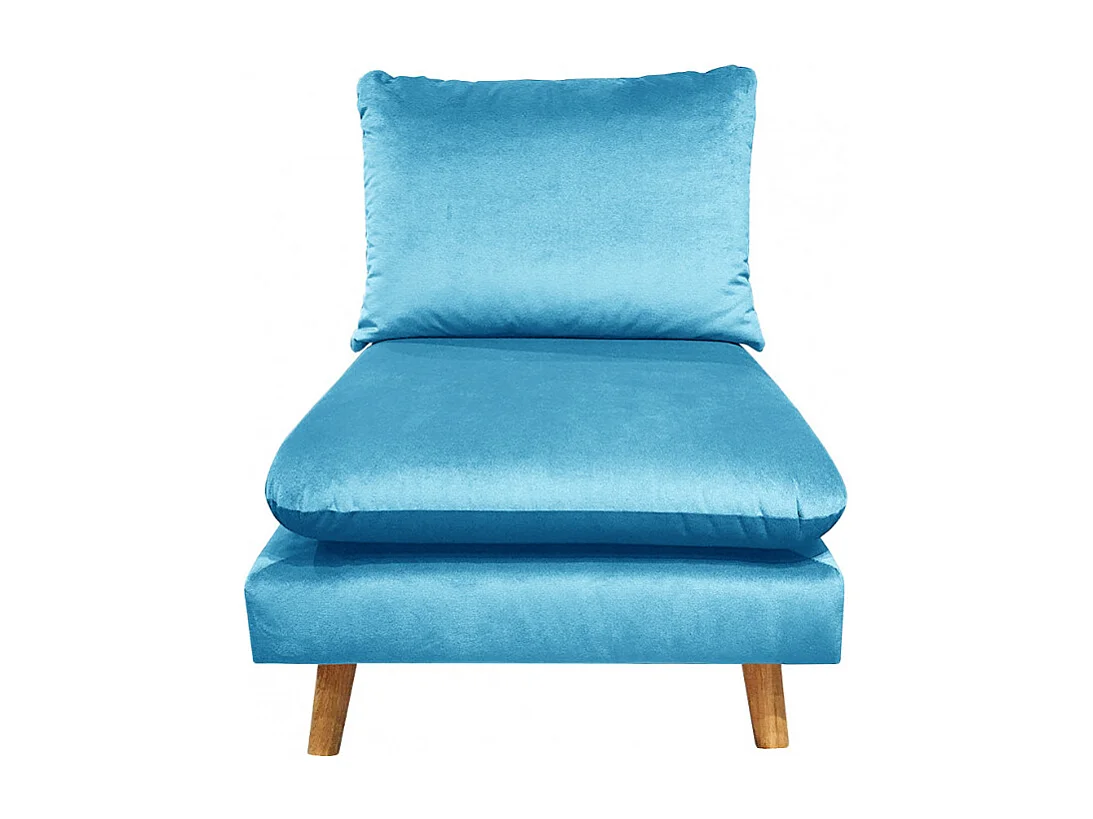 Chauffeuse pour canapé modulable en velours bleu - LASSIE