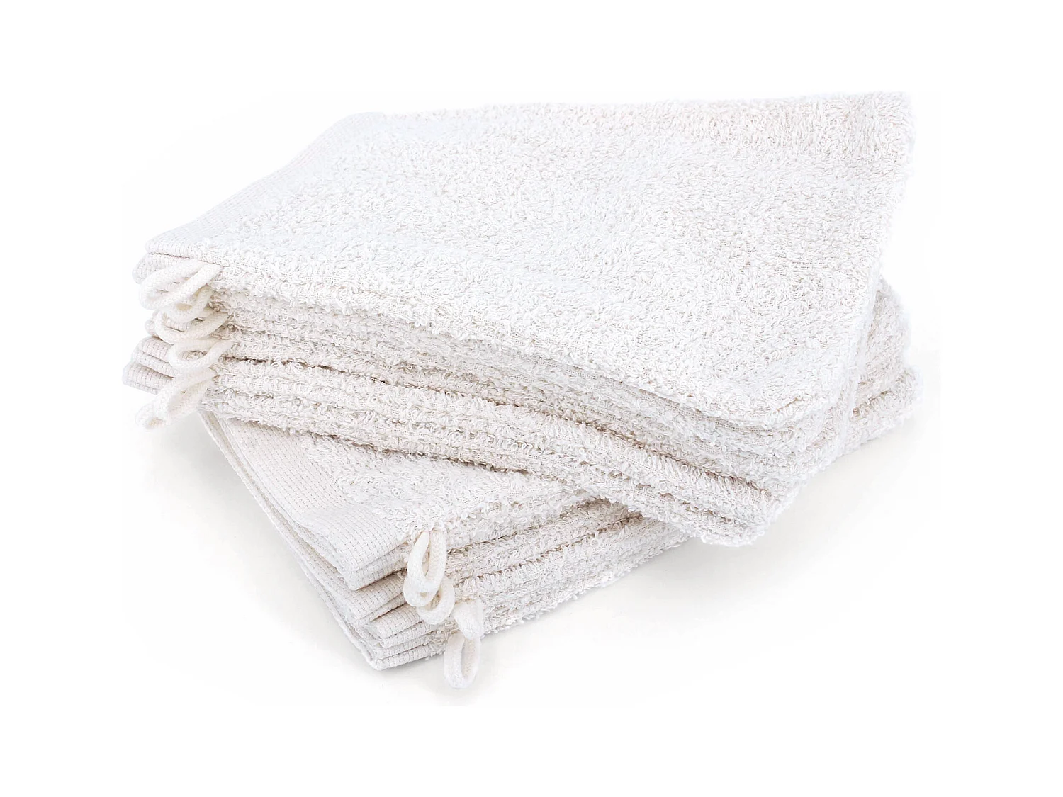 Lot de 12 gants de toilette 16x21 cm ALPHA blanc