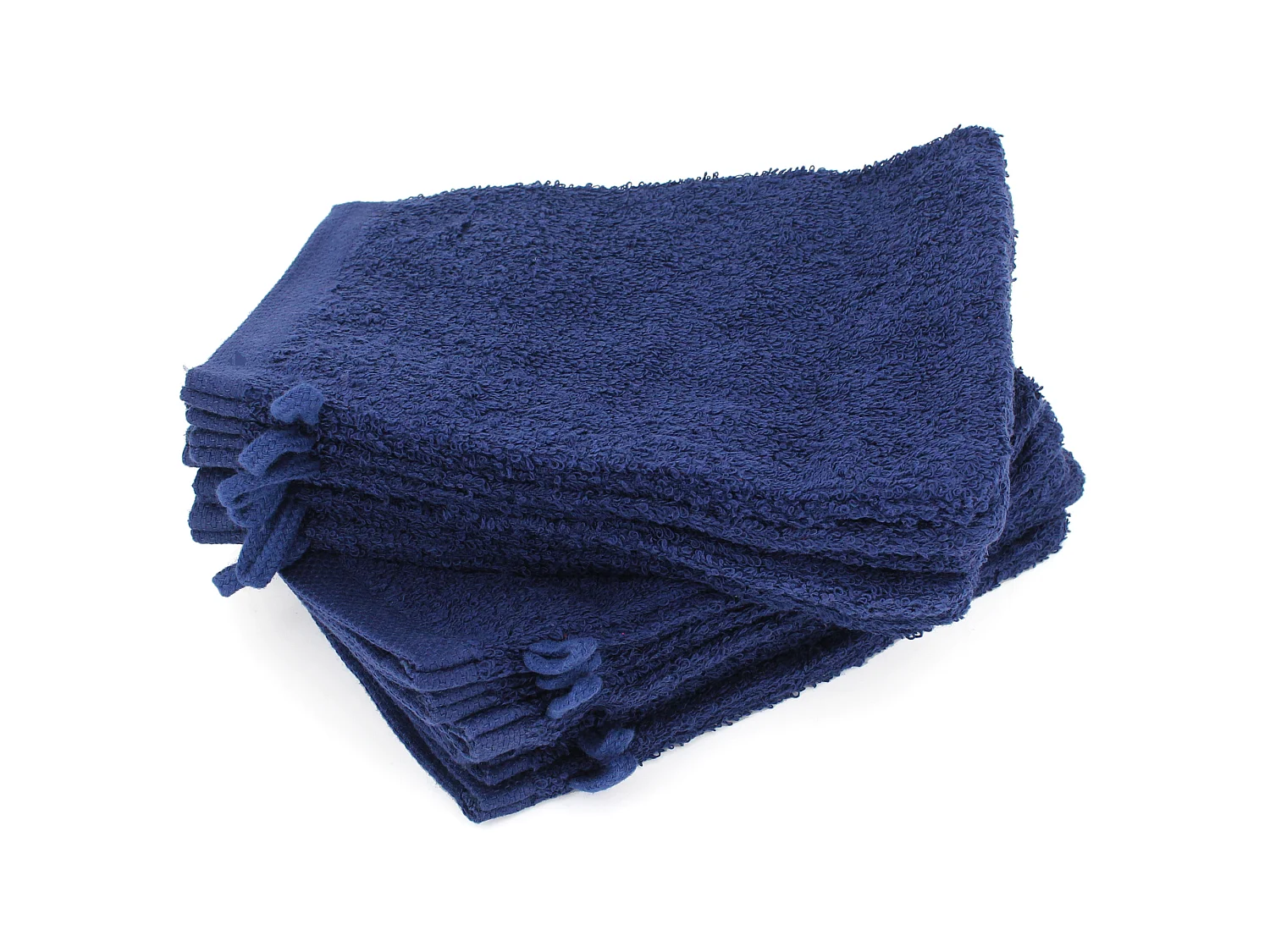 Lot de 12 gants de toilette 16x21 cm ALPHA bleu Marine