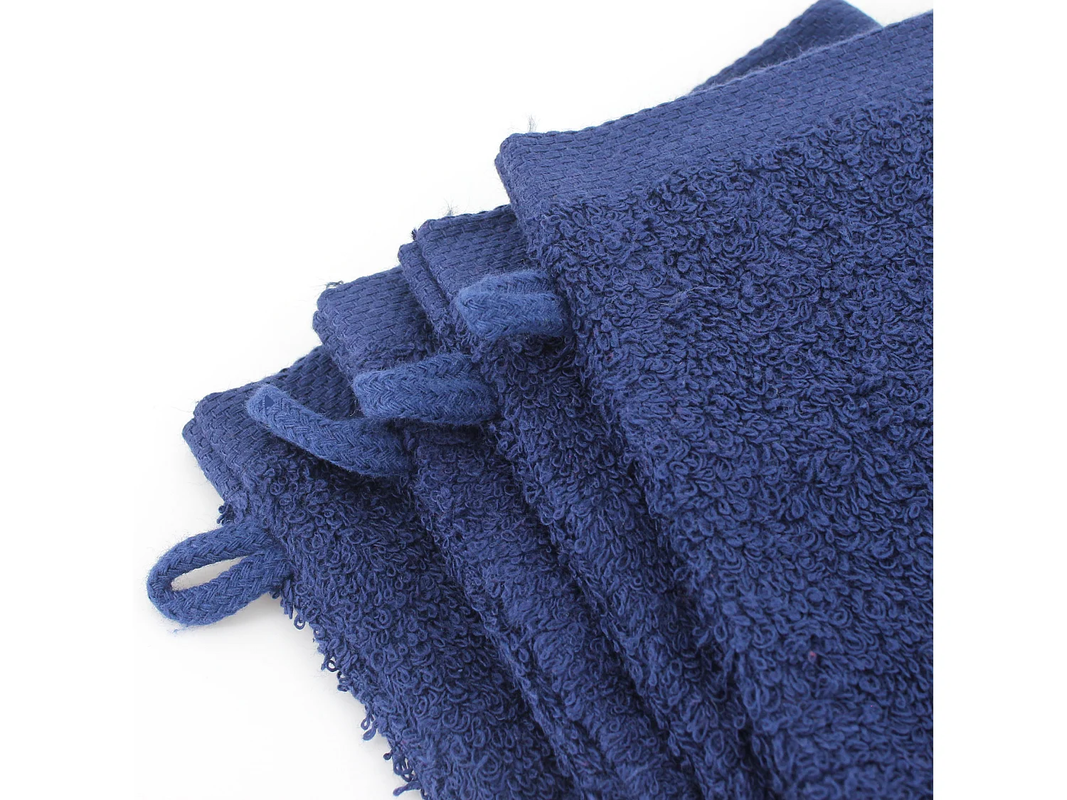 Lot de 12 gants de toilette 16x21 cm ALPHA bleu Marine