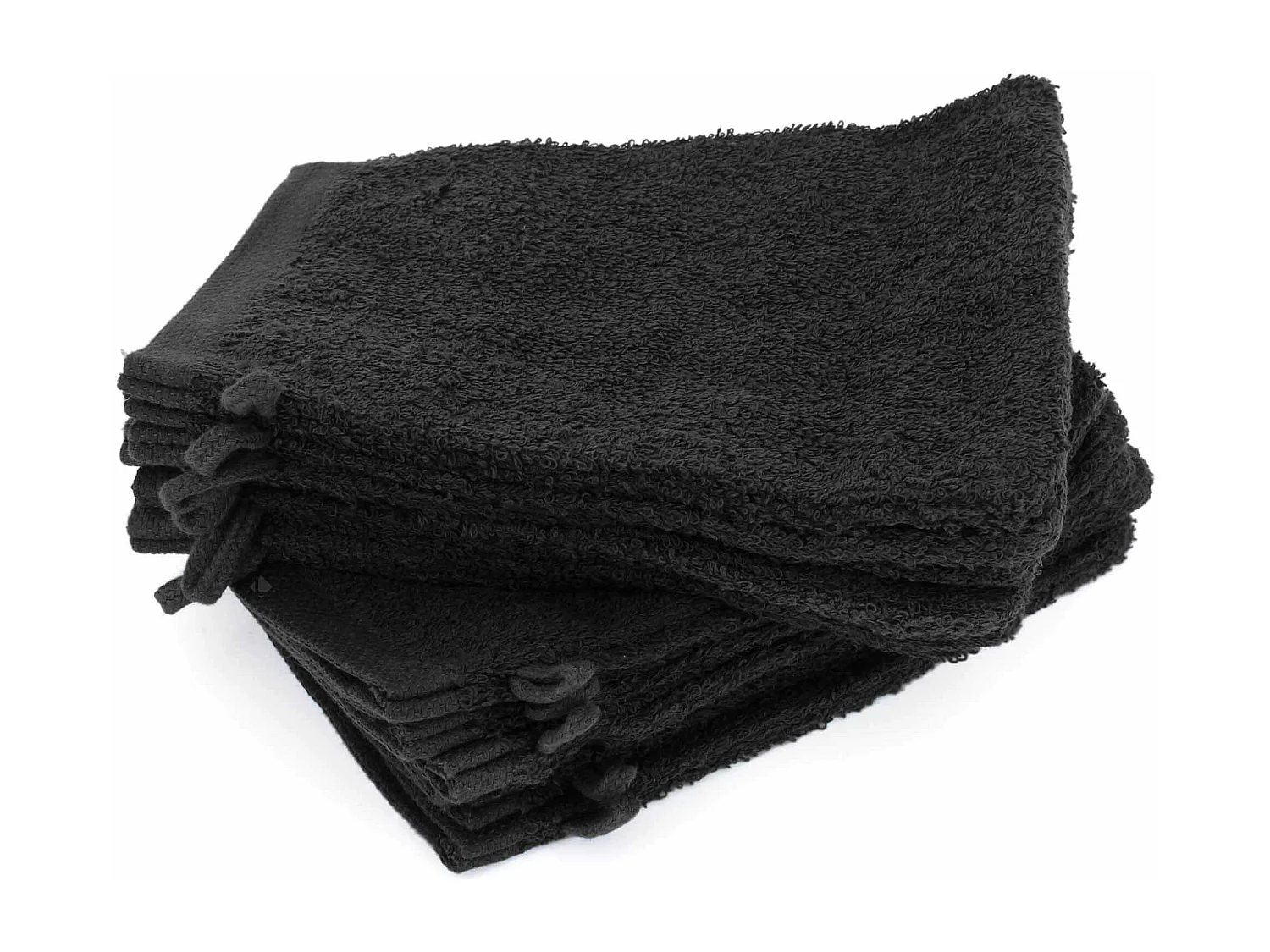 Lot de 12 gants de toilette 16x21 cm ALPHA noir
