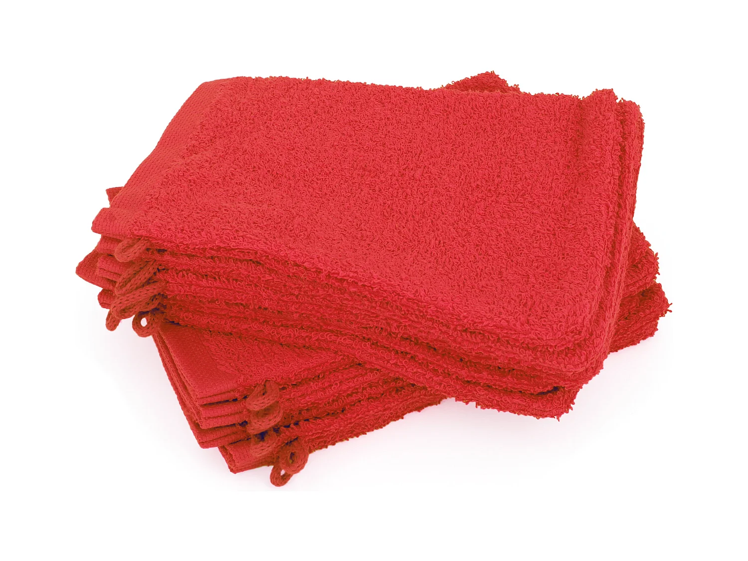 Lot de 12 gants de toilette 16x21 cm ALPHA rouge