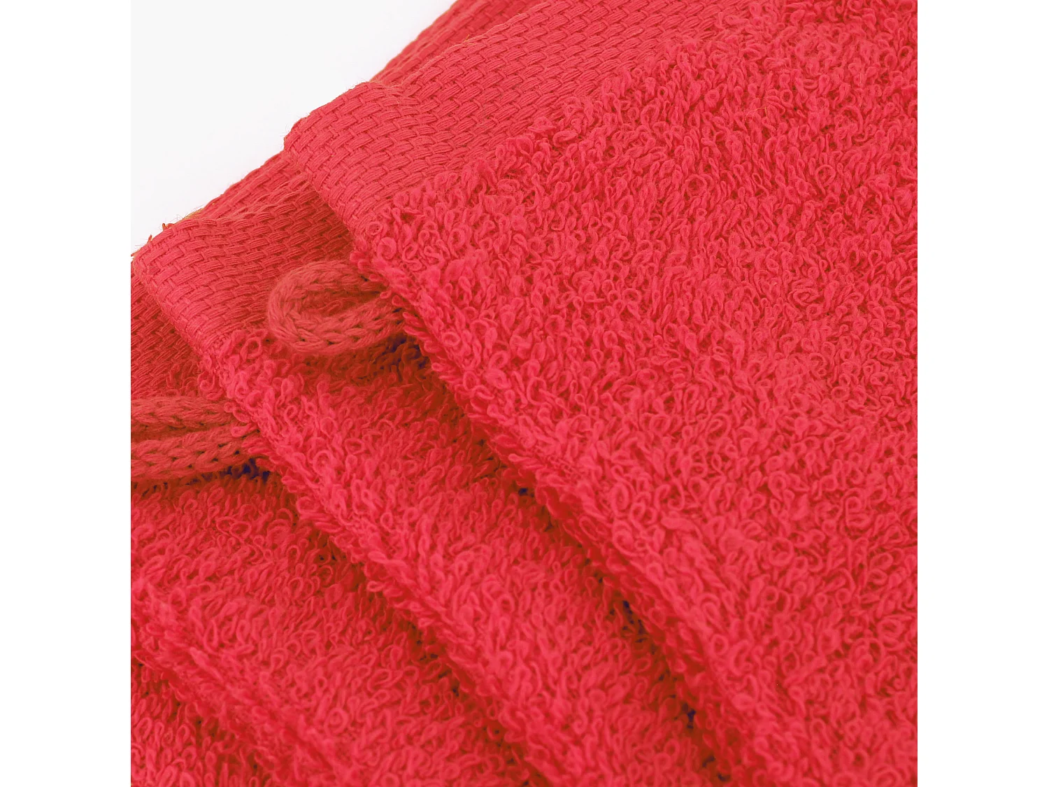 Lot de 12 gants de toilette 16x21 cm ALPHA rouge