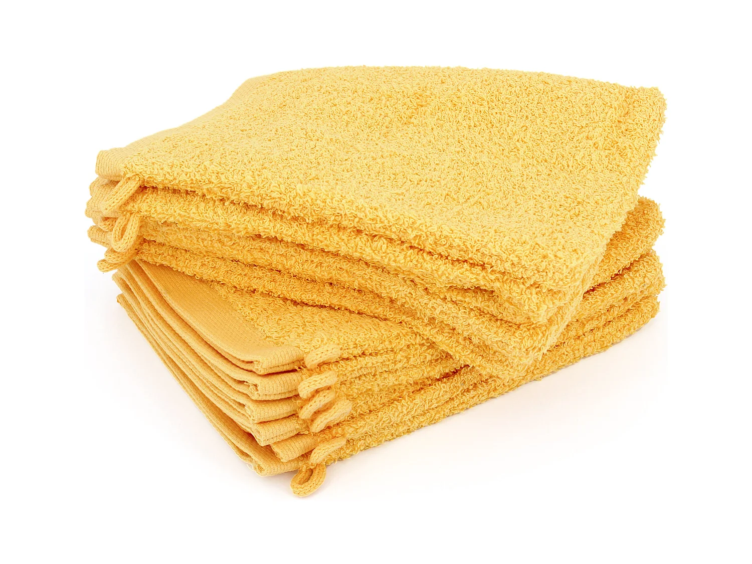 Lot de 12 gants de toilette 16x21 cm ALPHA jaune Or