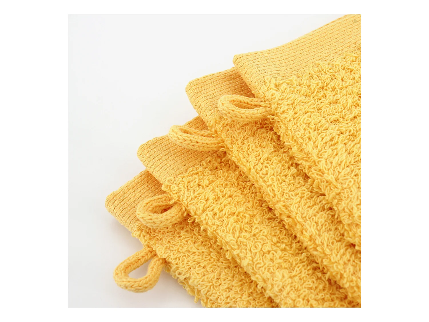 Lot de 12 gants de toilette 16x21 cm ALPHA jaune Or