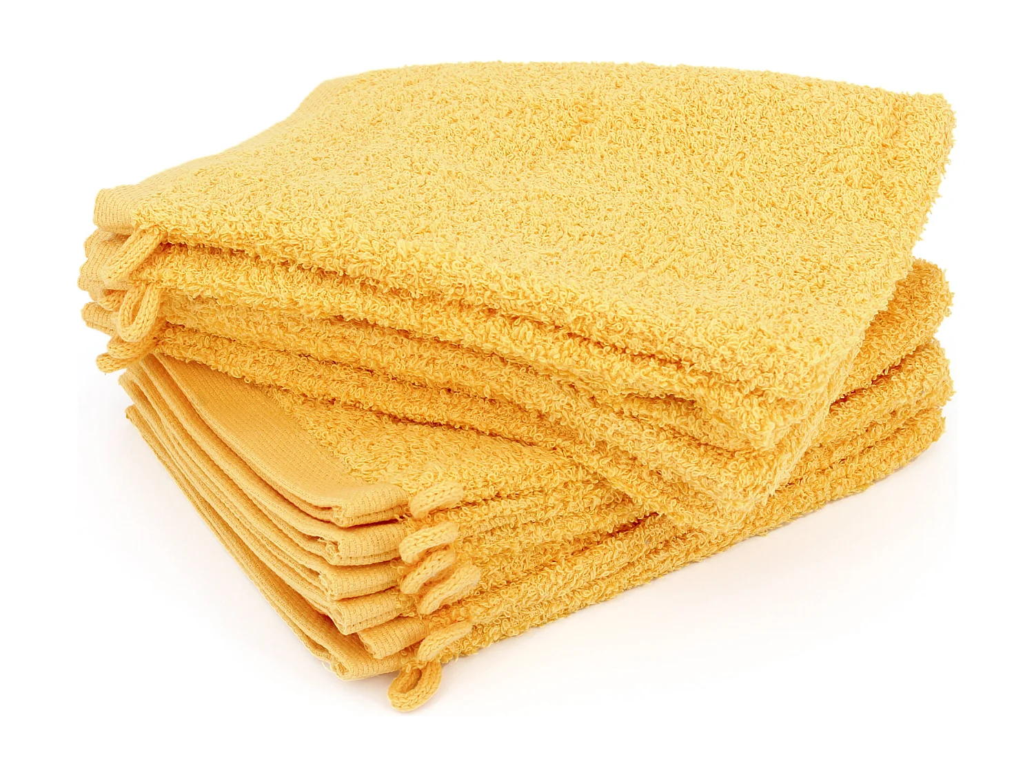 Lot de 12 gants de toilette 16x21 cm ALPHA jaune Or