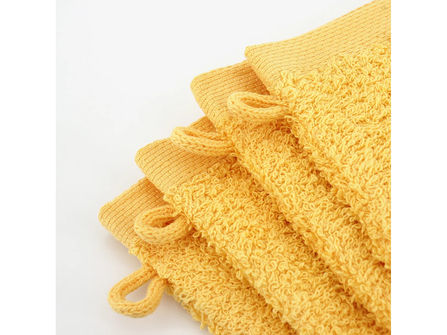 Lot de 12 gants de toilette 16x21 cm ALPHA jaune Or