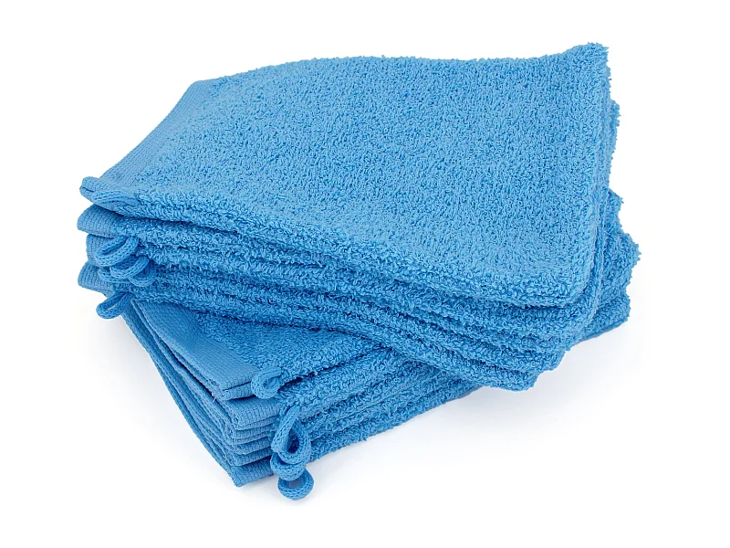 Lot de 12 gants de toilette 16x21 cm ALPHA bleu Turquoise