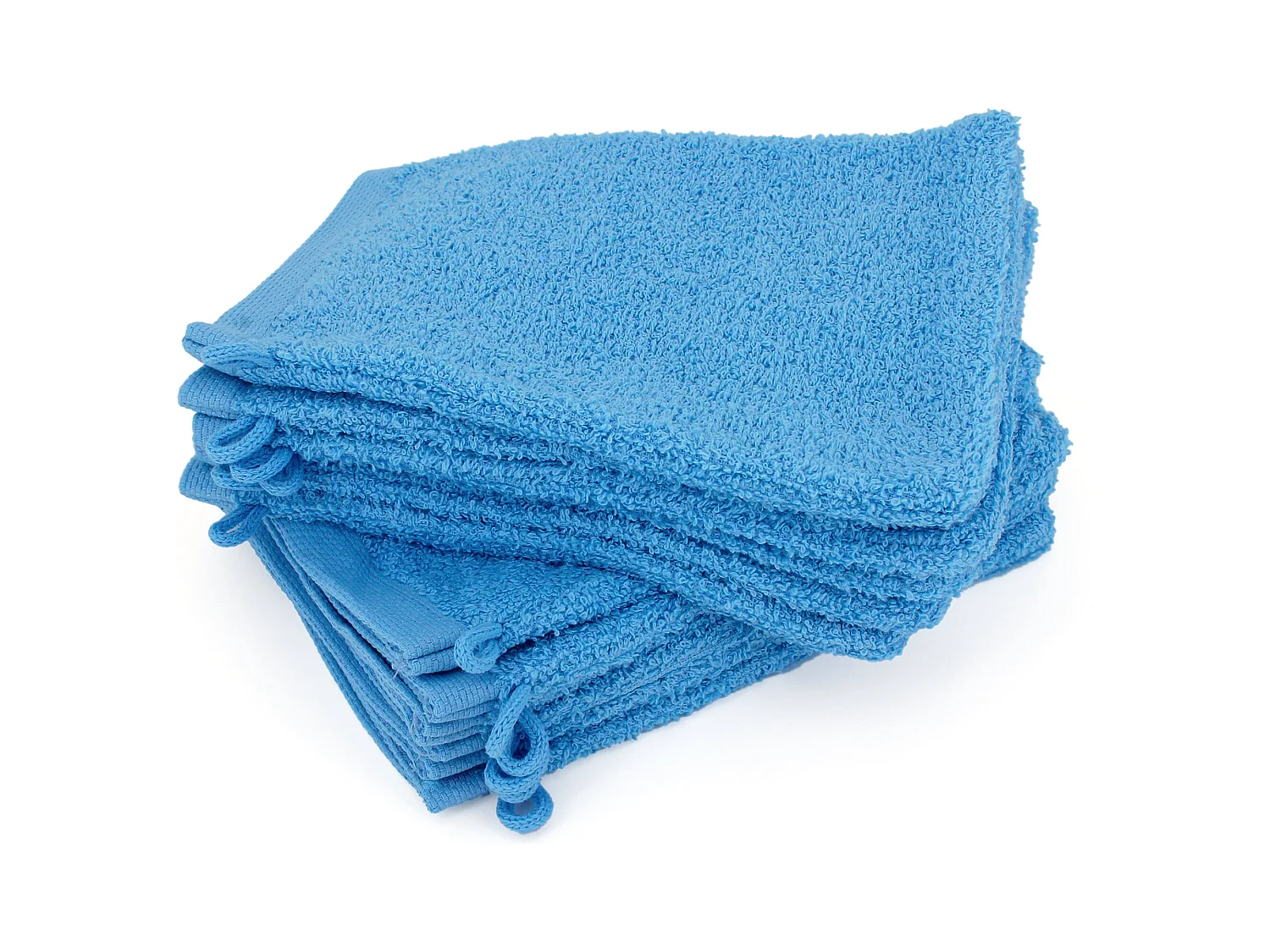 Lot de 12 gants de toilette 16x21 cm ALPHA bleu Turquoise