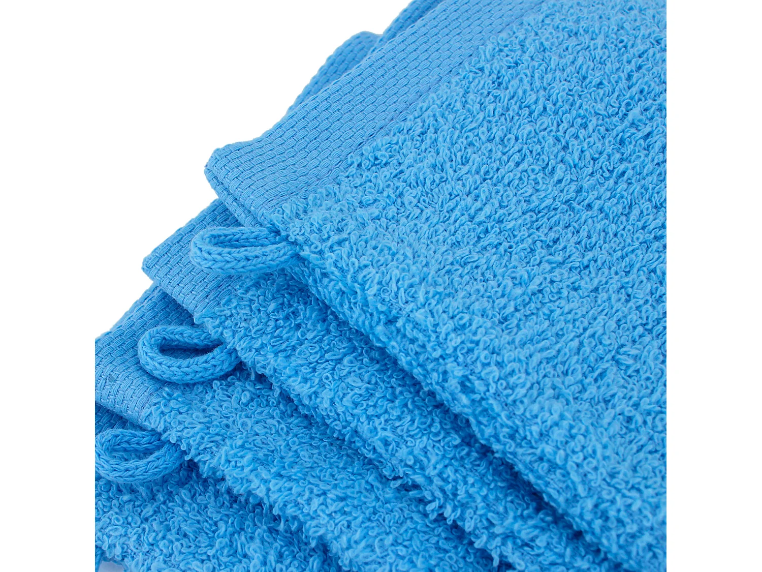 Lot de 12 gants de toilette 16x21 cm ALPHA bleu Turquoise