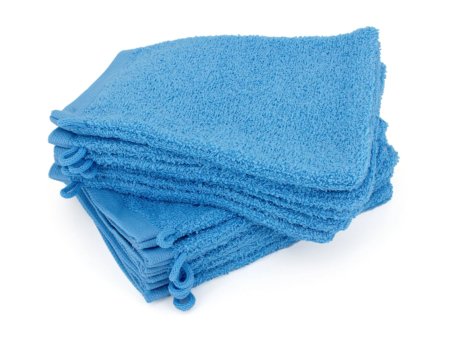Lot de 12 gants de toilette 16x21 cm ALPHA bleu Turquoise