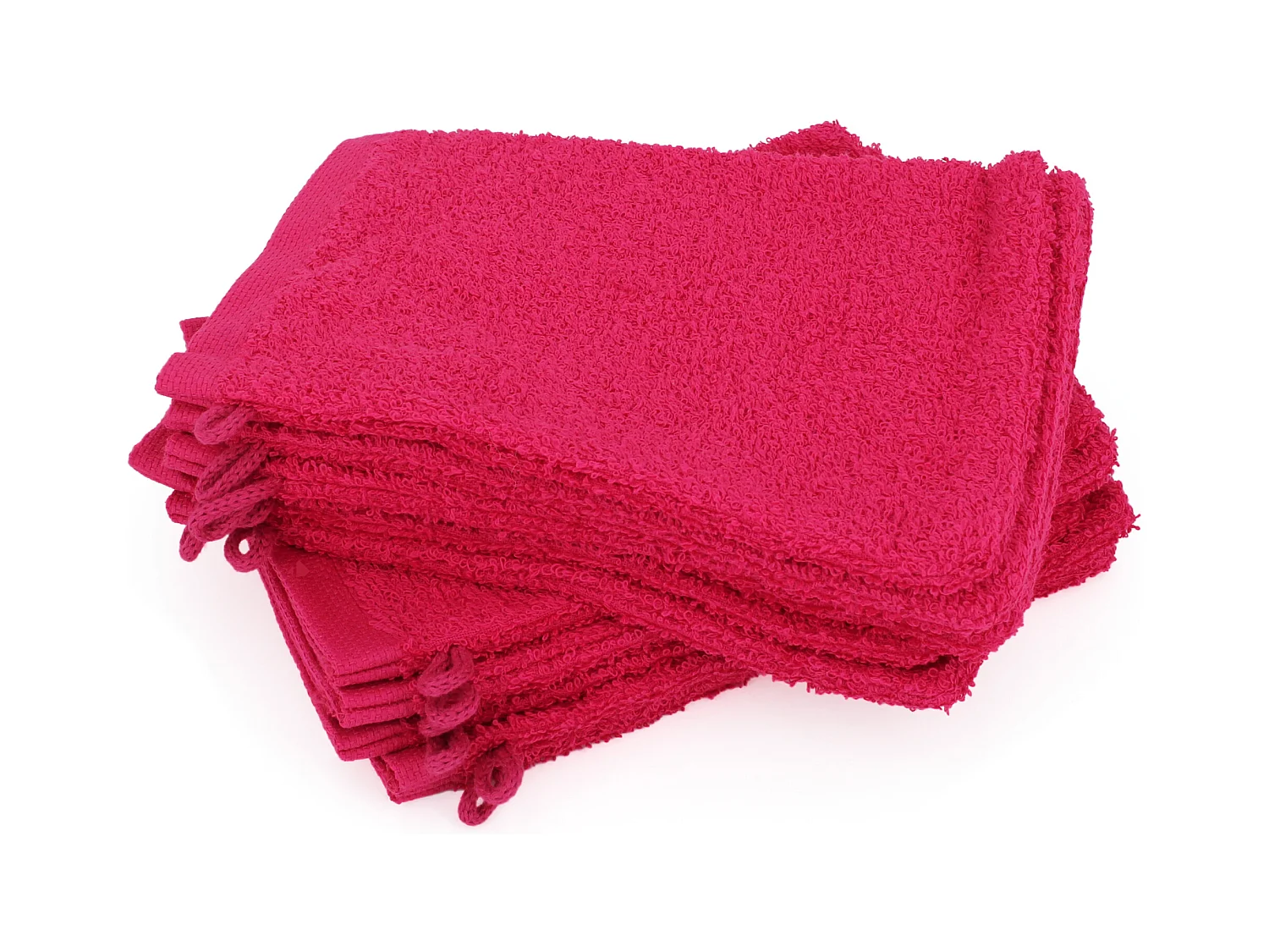 Lot de 12 gants de toilette 16x21 cm ALPHA rose Fuschia