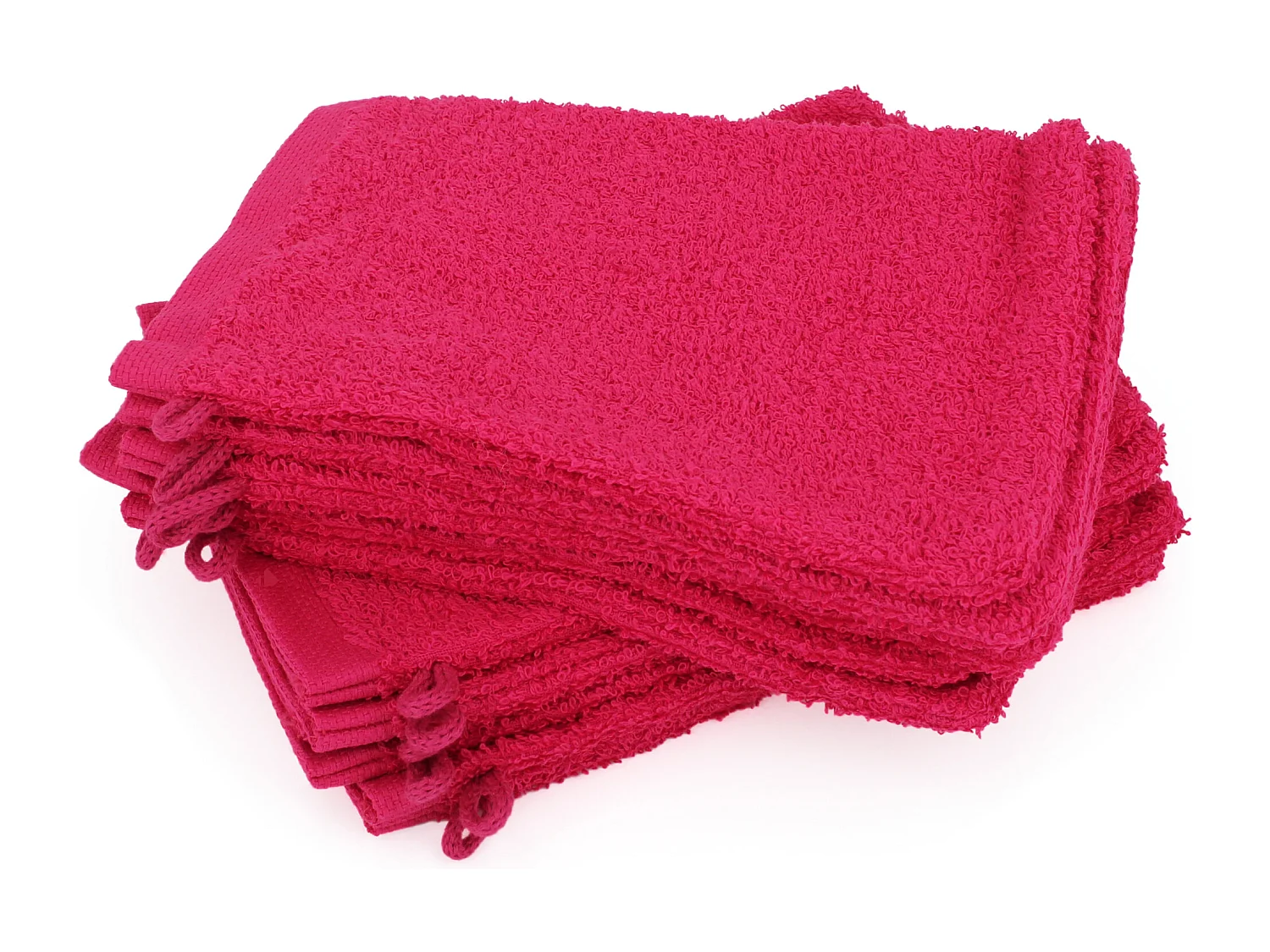 Lot de 12 gants de toilette 16x21 cm ALPHA rose Fuschia