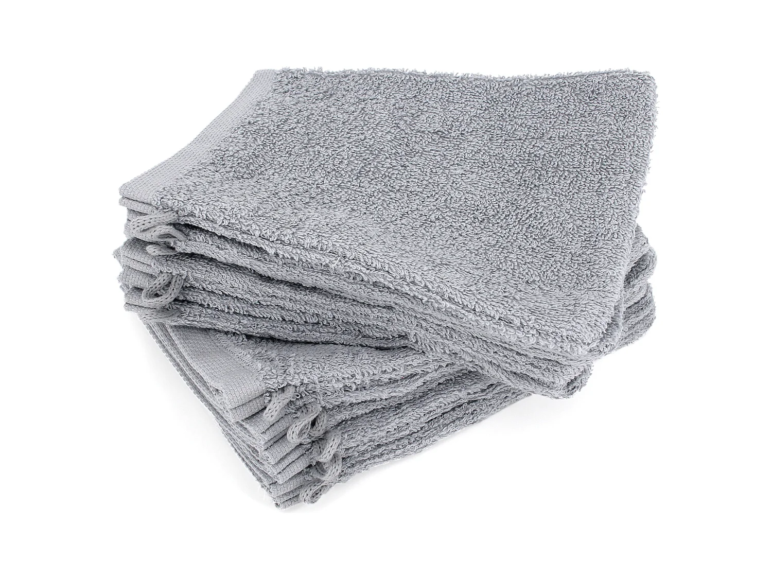 Lot de 12 gants de toilette 16x21 cm ALPHA gris Argent