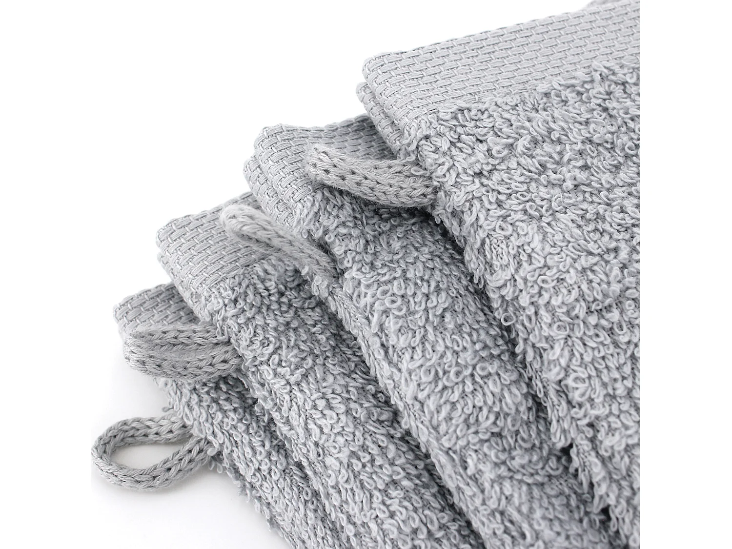 Lot de 12 gants de toilette 16x21 cm ALPHA gris Argent