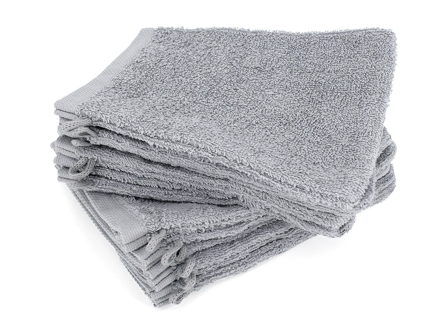 Lot de 12 gants de toilette 16x21 cm ALPHA gris Argent