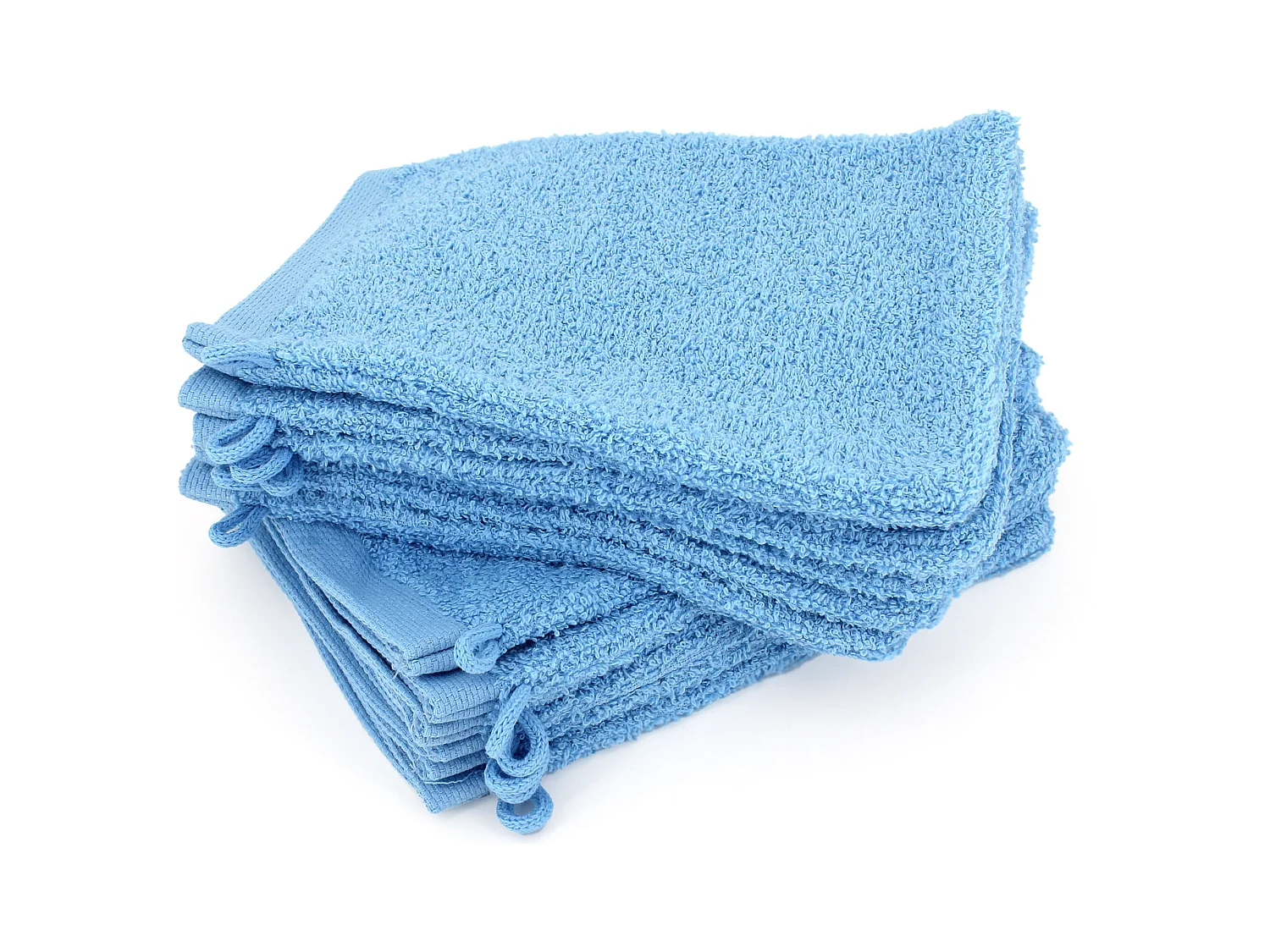 Lot de 12 gants de toilette 16x21 cm ALPHA bleu Ciel