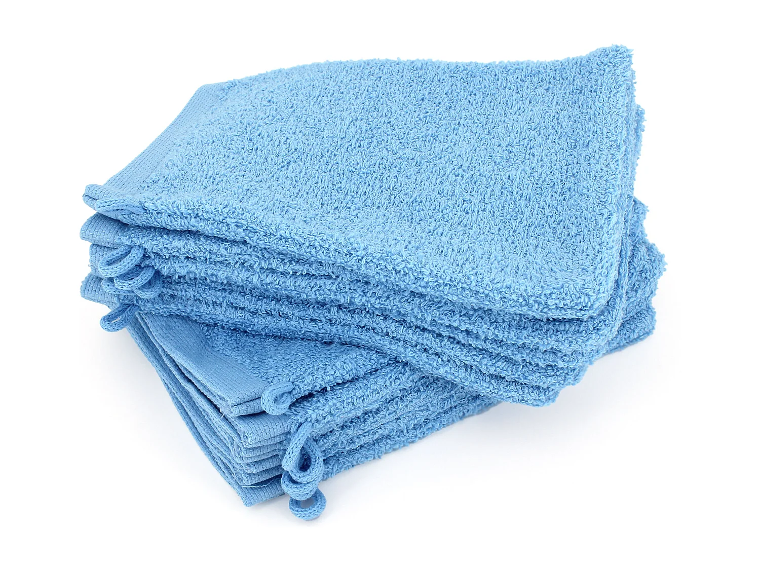 Lot de 12 gants de toilette 16x21 cm ALPHA bleu Ciel
