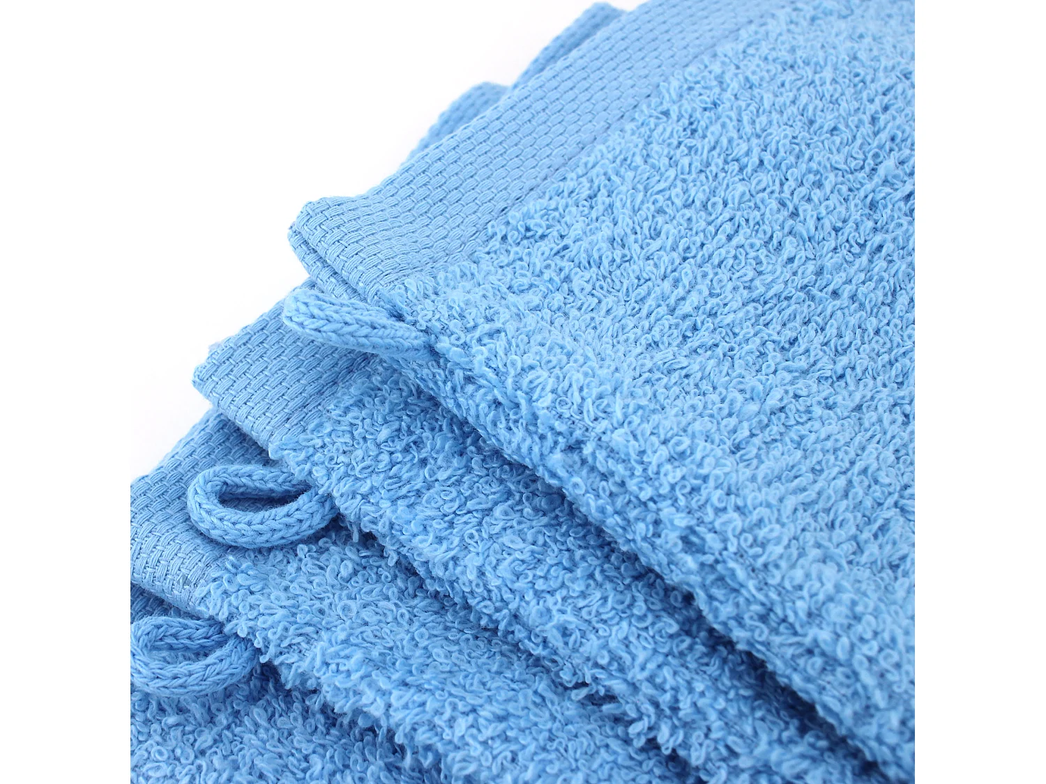 Lot de 12 gants de toilette 16x21 cm ALPHA bleu Ciel