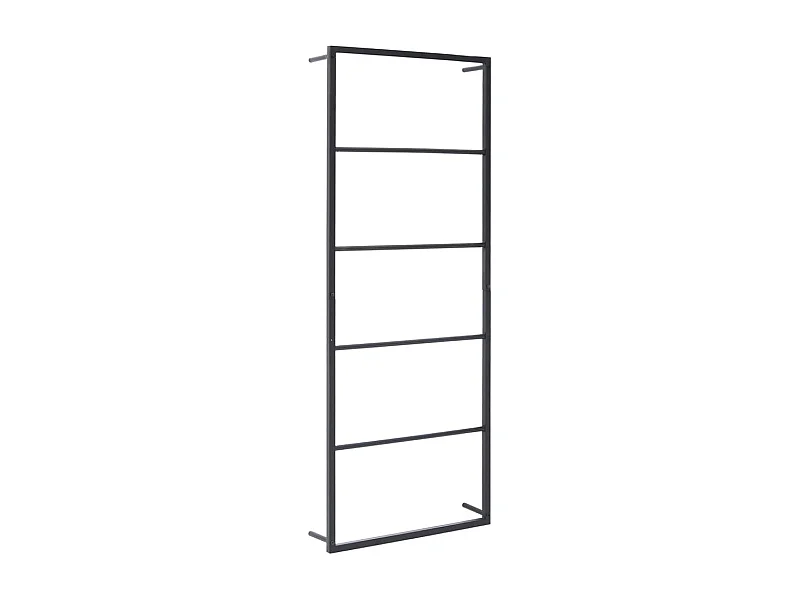 Toalheiro de parede, rack de armazenamento para banheiro, cabide de toalha, interior de casa, 115 cm, aço preto 02_0001649