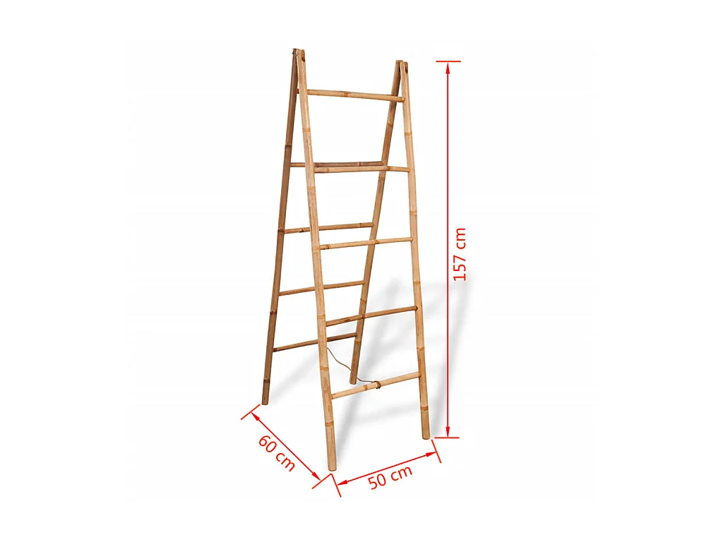 Porte-serviette double avec 5 bambou marron 50 x 60 x 157 cm 02_0001642