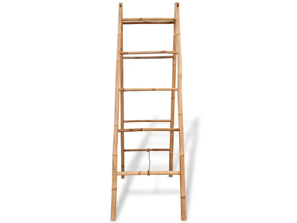 Porte-serviette double avec 5 bambou marron 50 x 60 x 157 cm 02_0001642