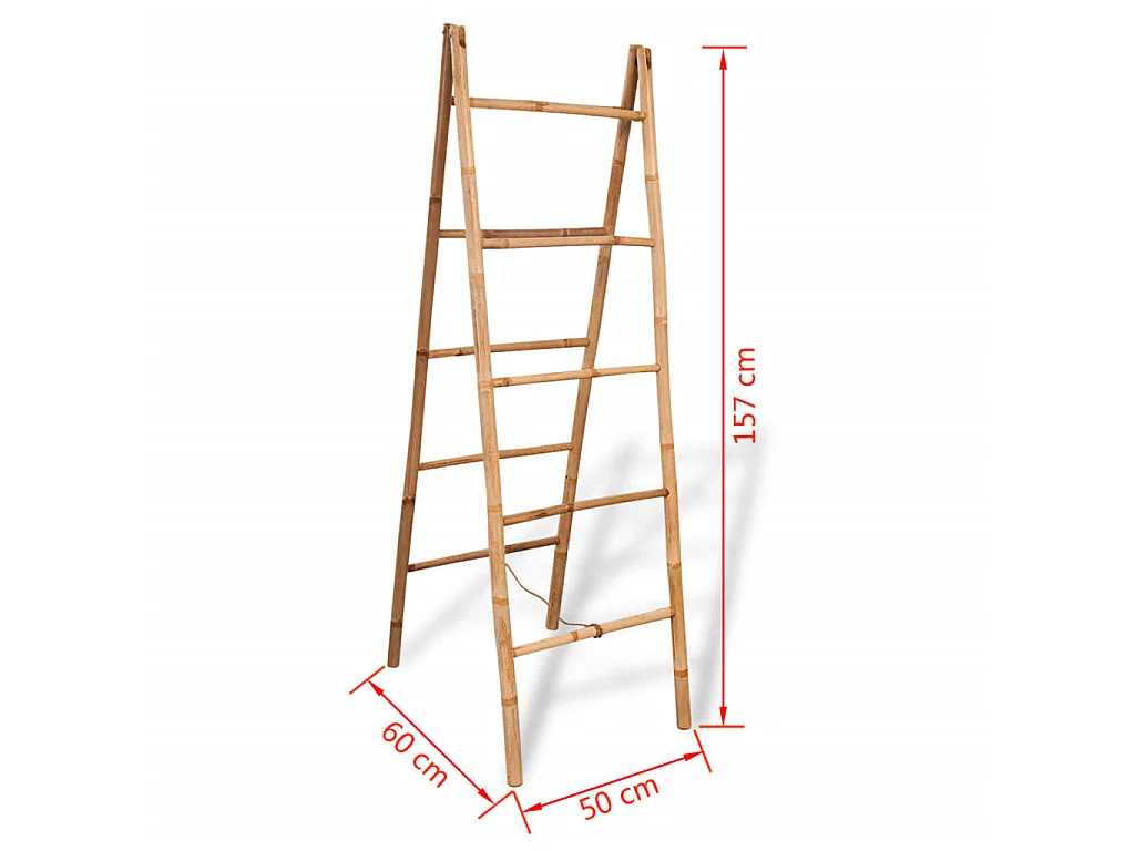 Porte-serviette double avec 5 bambou marron 50 x 60 x 157 cm 02_0001642