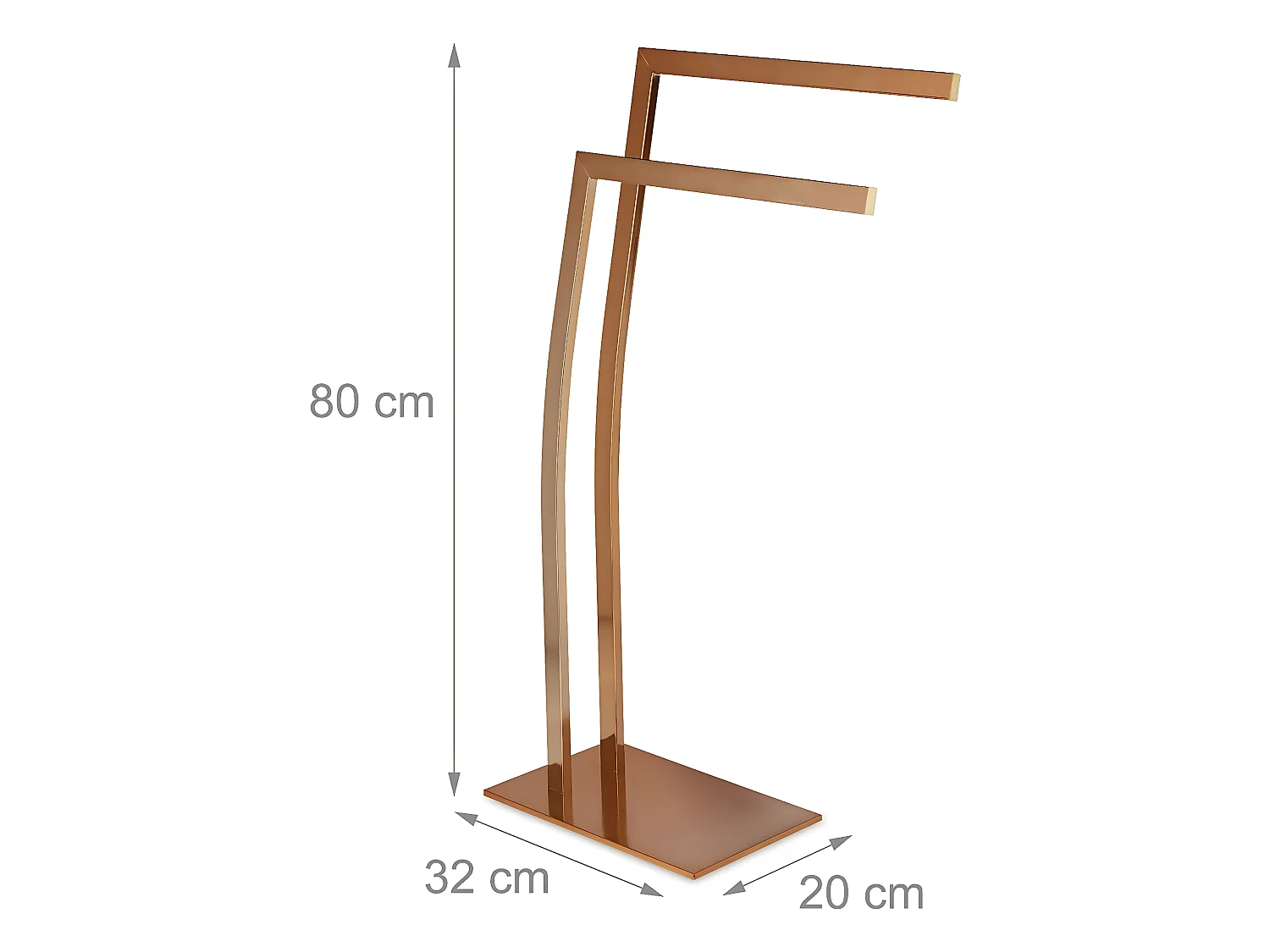 Porte-serviettes support salle de argenté 32 x 20 x 84 cm 13_0002257