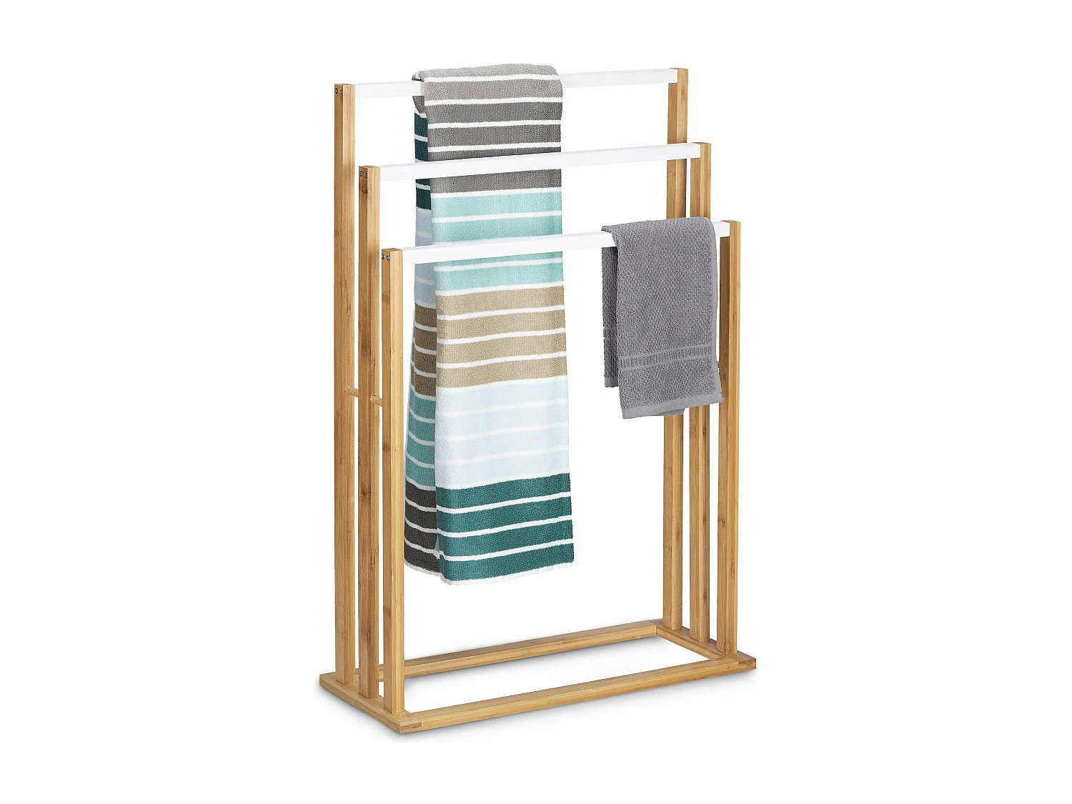 Toallero de bambú porta ropa accesorios de baño 82 cm 3213023