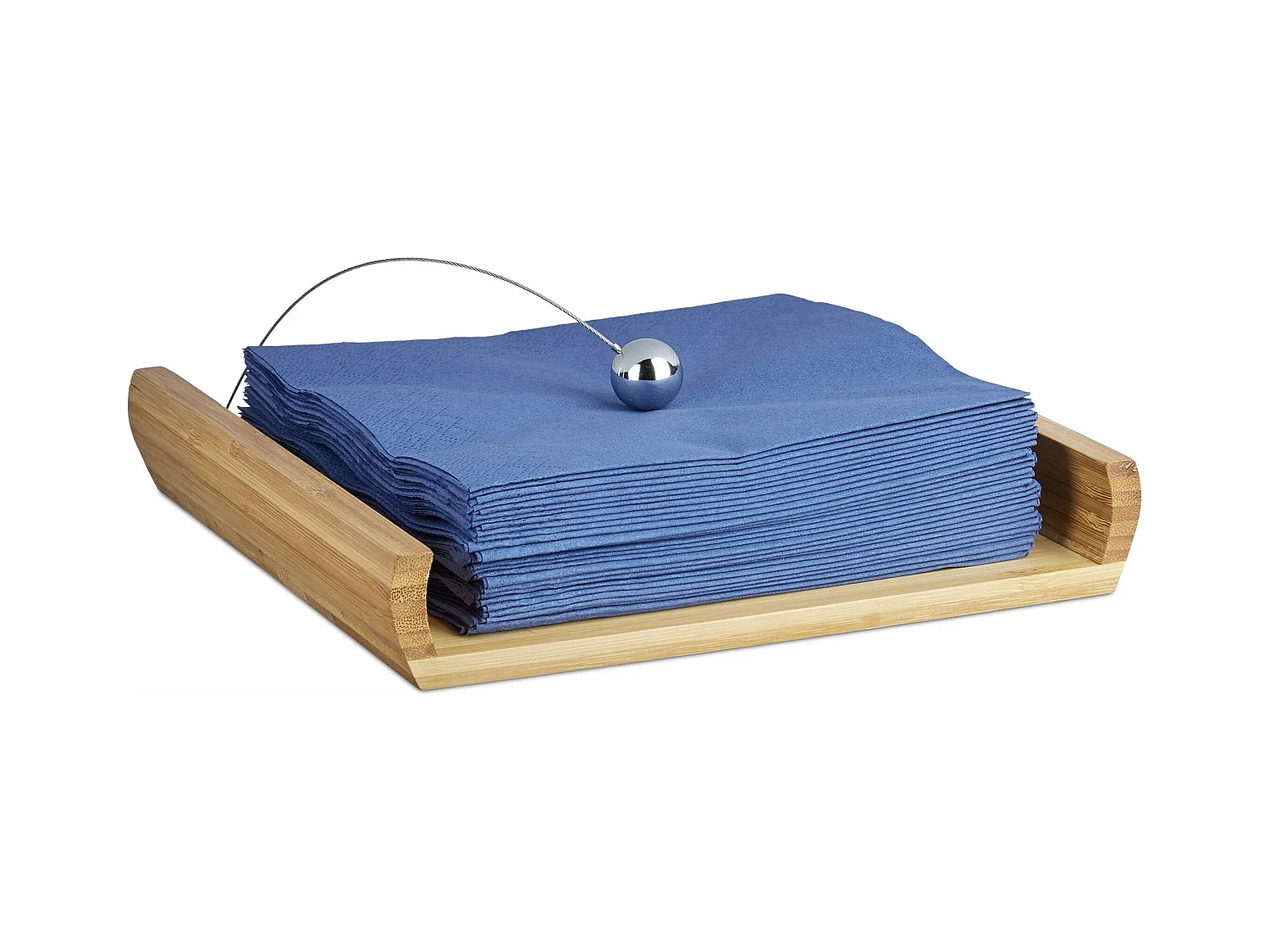 Porte-serviettes de table en bambou marron 21.7 x 21.7 x 3.7 cm 4313029
