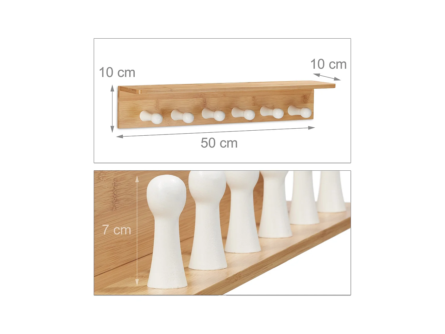 Porte-serviettes en bambou rangement bambou marron 50 x 10 x 10 cm 3213107