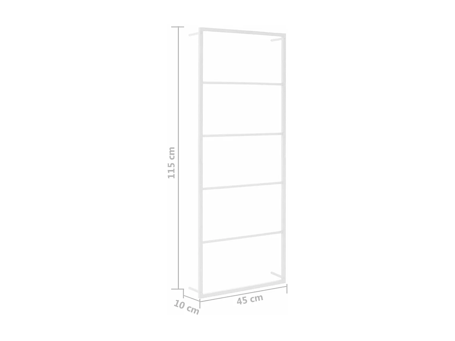 Toalheiro de parede, rack de armazenamento para banheiro, cabide de toalha, interior de casa, 115 cm, aço branco 02_0001640