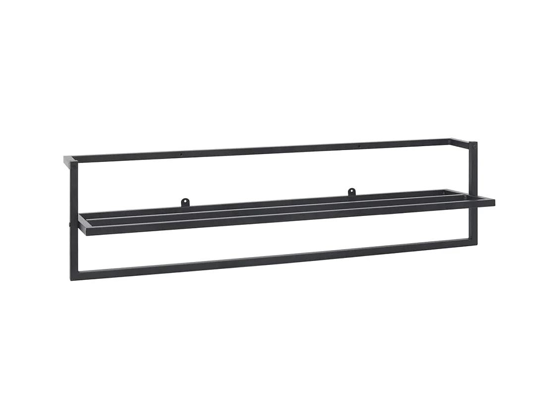 Porta-toalha 95 x 25 x 22 cm aço preto 02_0001651