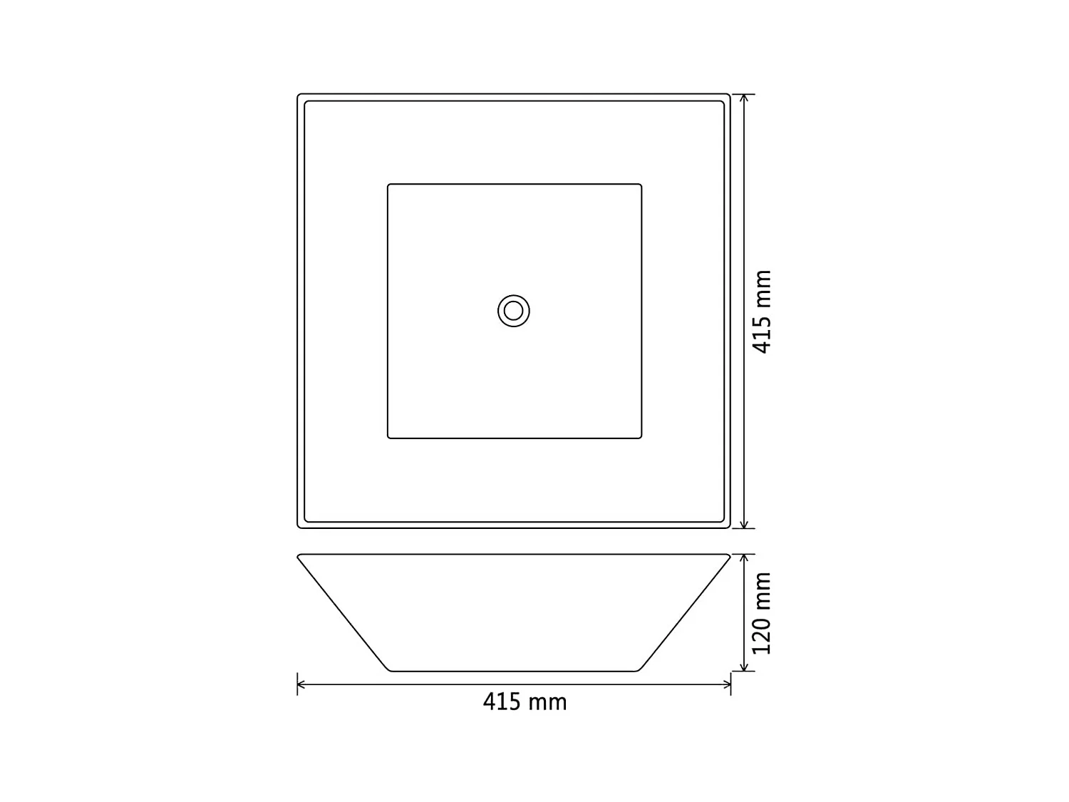 Lavabo carrée céramique 41,5 blanche 41.5 x 41.5 x 12 cm 02_0002531