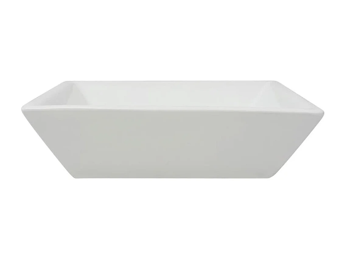 Lavabo quadrato in ceramica 41,5 cm lavabo da appoggio bagno bianco 02_0002531