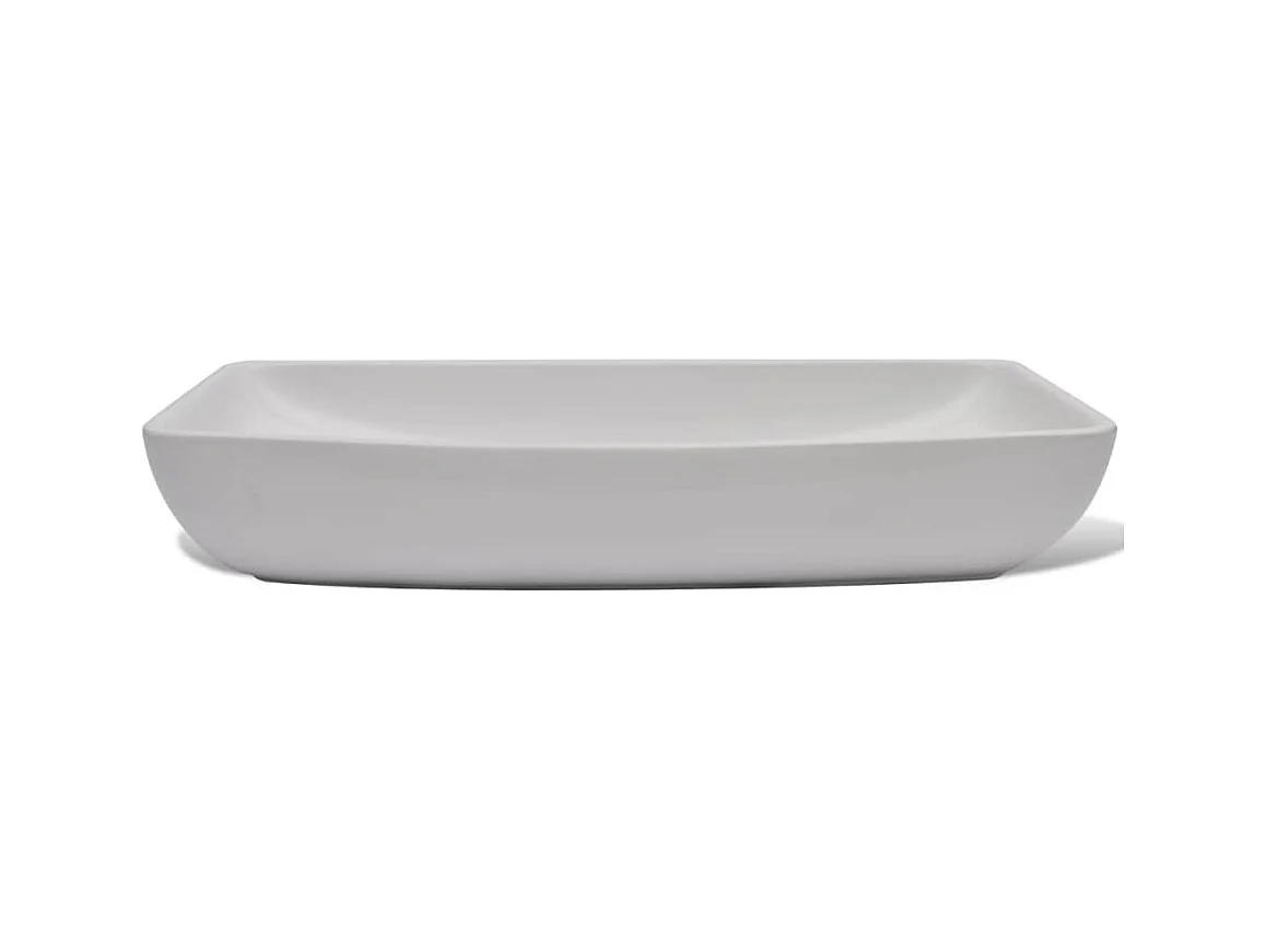 Lavatório retangular de cerâmica e torneira misturadora 71 x 38 cm branco 02_0002839