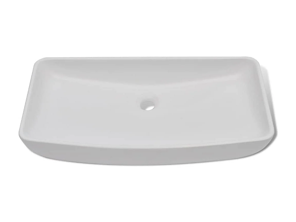 Lavabo rectangular de cerámica y grifo monomando 71x38 cm blanco 02_0002839