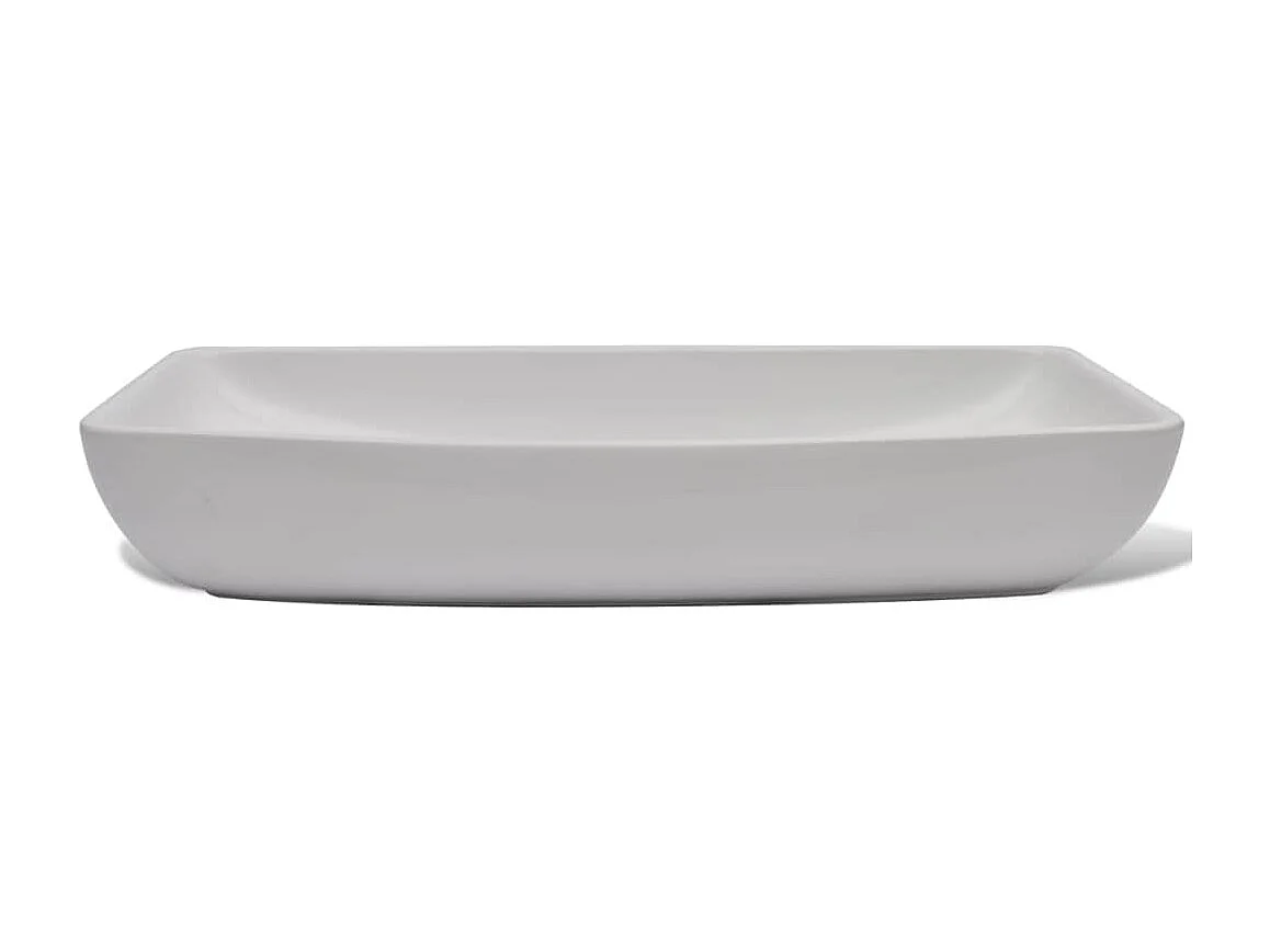 Lavabo rectangular de cerámica y grifo monomando 71x38 cm blanco 02_0002839