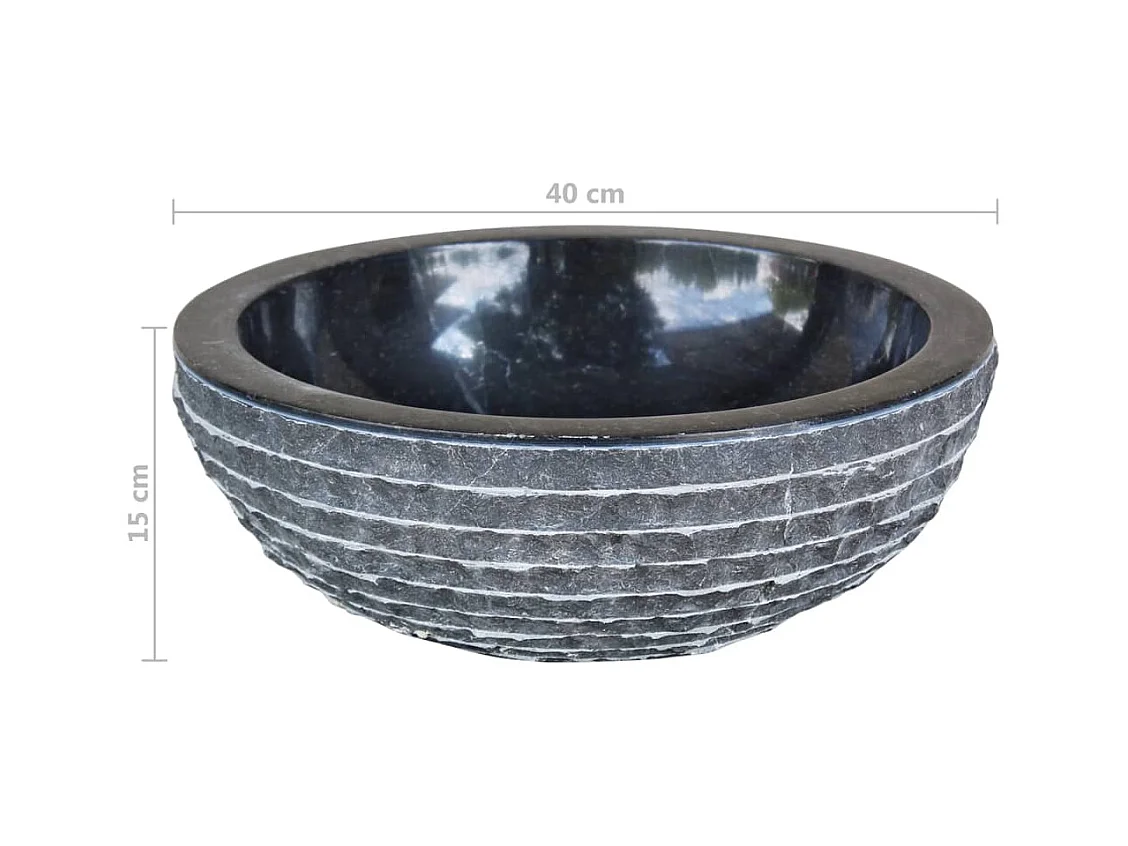 Lavabo marbre diamètre 40 noire 40 x 40 x 15 cm 02_0002836